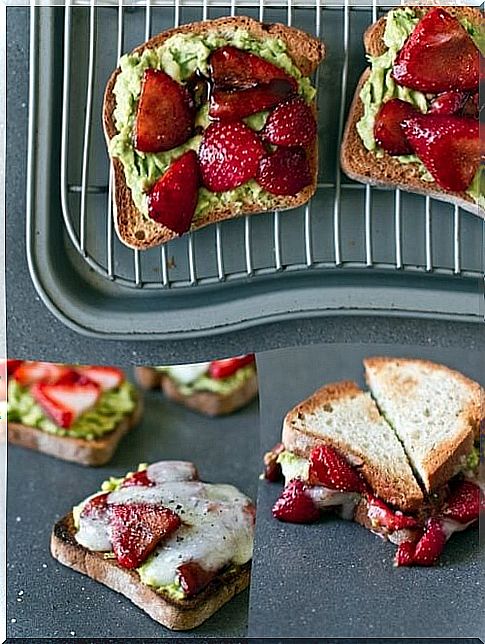 The strawberry avocado sandwich.