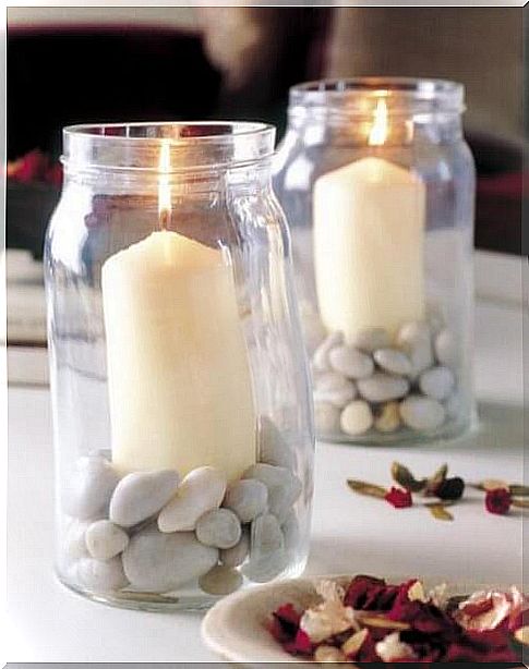 scented candles for a centerpiece