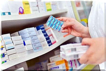 Medicines in a pharmacy. 