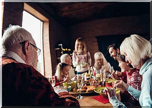 A family meal in December