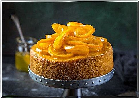 orange cake with candied oranges